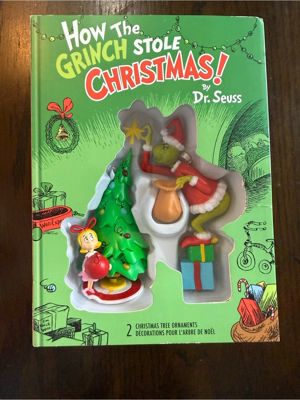 2 pc Ornament Set Dr. Seuss How The Grinch Stole Christmas Hallmark NEW